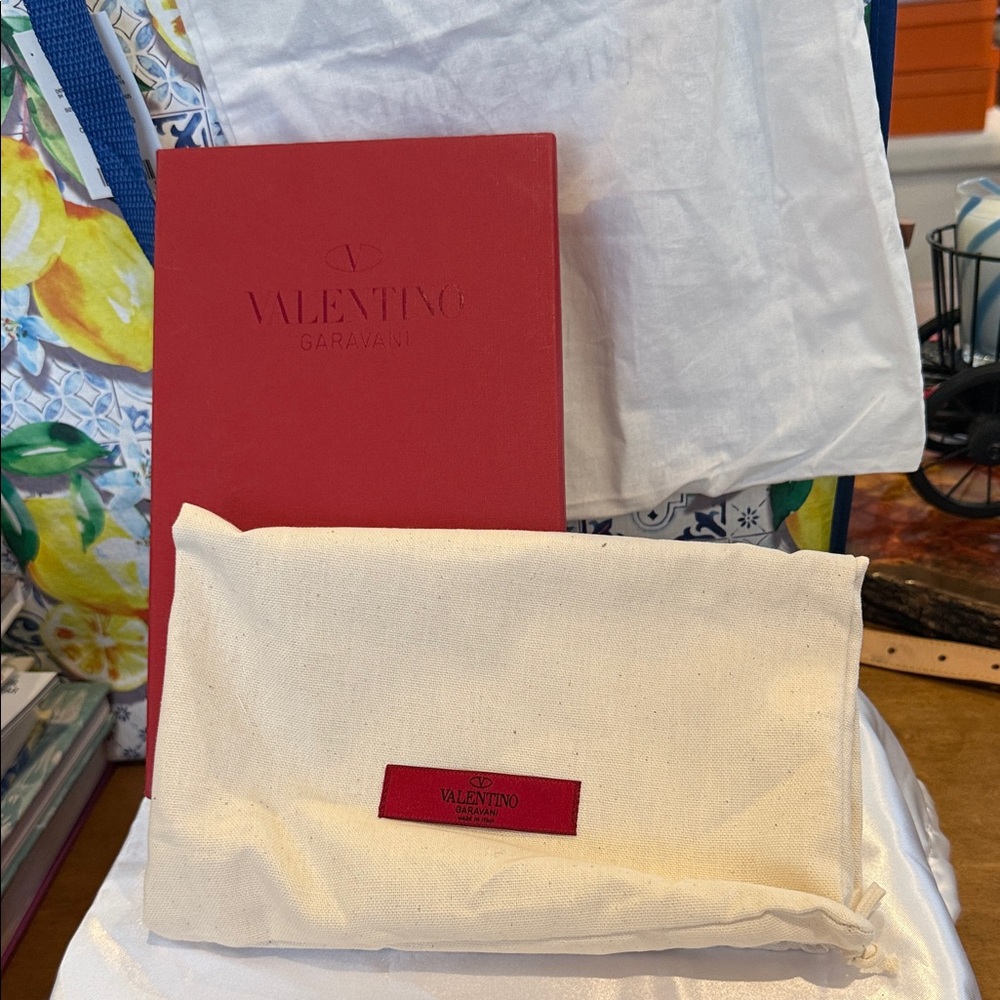 Valentino Garavani Red Box with Cream Dust Bag